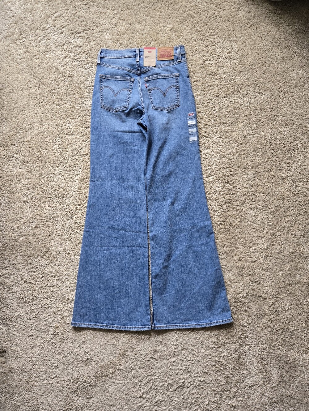 Levis Ribcage Bell Jeans Womens 28 Blue High Rise Flare - Picture 3 of 10